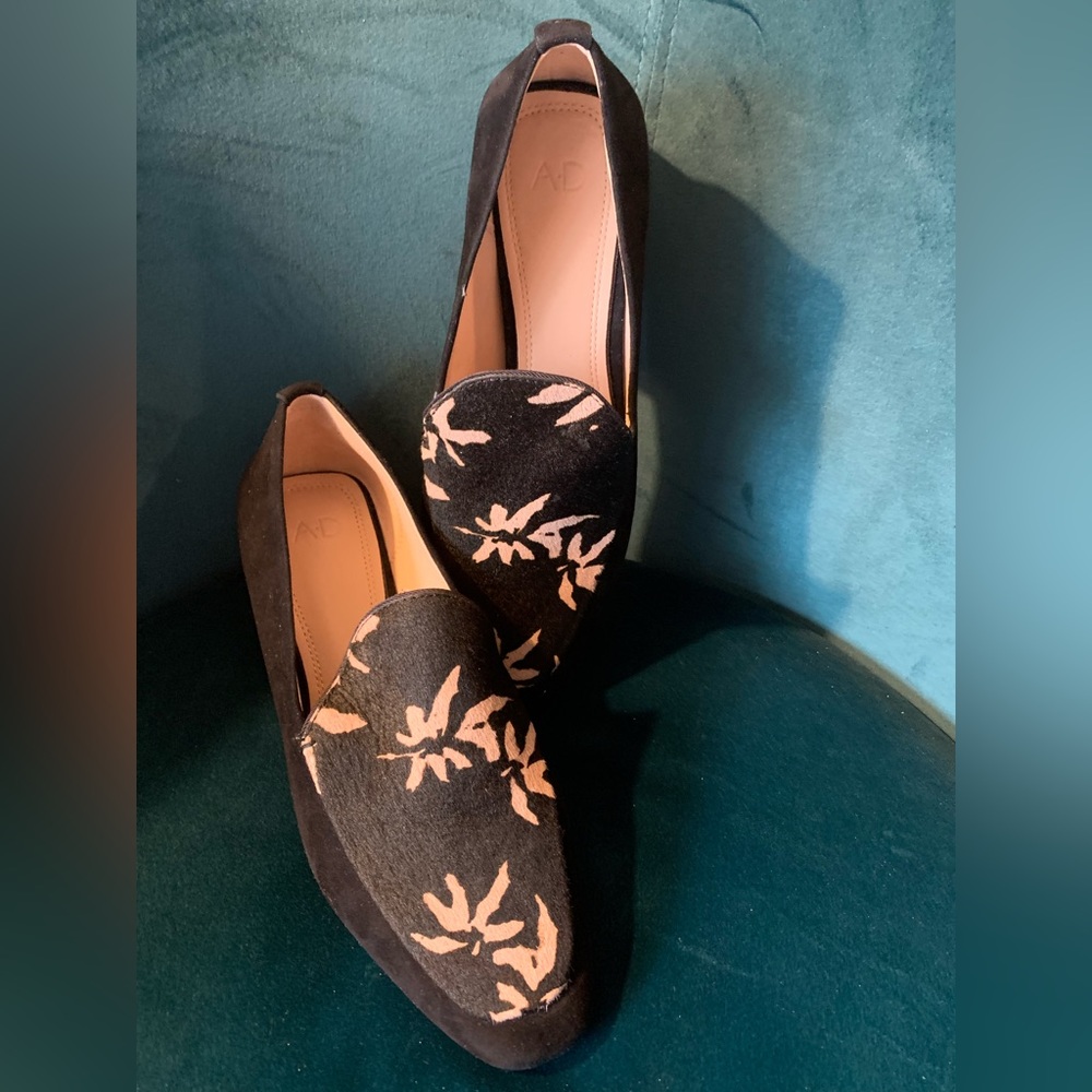 Anthropologie AD & Daughters Calf Hair Greyan Square Toe Slip On Shoe ✨sz 7